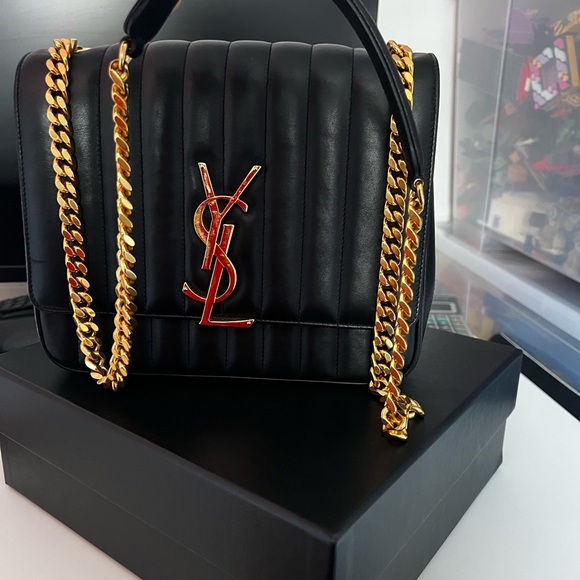 Vicky YSL Monogram Leather Chain Bag (Large) - Picture 4 of 14